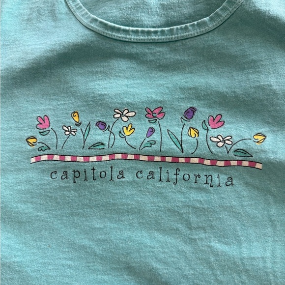 Vintage Womens Anvil Y2K Tag Capitola California Cropped Tee, size Medium - Picture 9 of 9